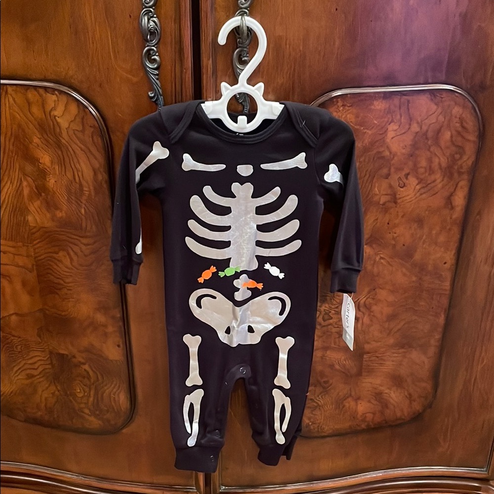 NWT Carters 6 Month Skeleton Black Onesie